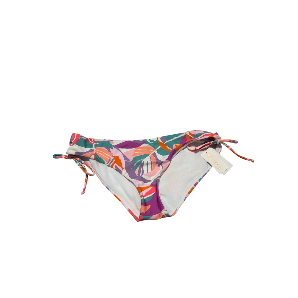 Raisins Swimwear Co.Women Tropical Leaf Side Tie Bikini Bottom White Multi L‎